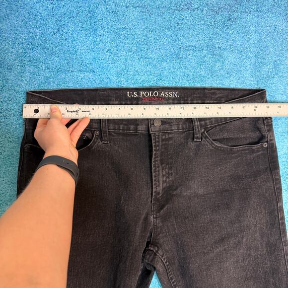 US Polo Assn Men’s Black Jeans 38x30 Straight Leg Stretch Denim (Fits 38x28) - Picture 2 of 16